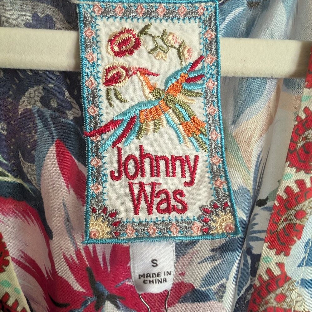 Johnny Was Dunas Patchwork Silk Dress SMALL NWOT - Picture 9 of 10
